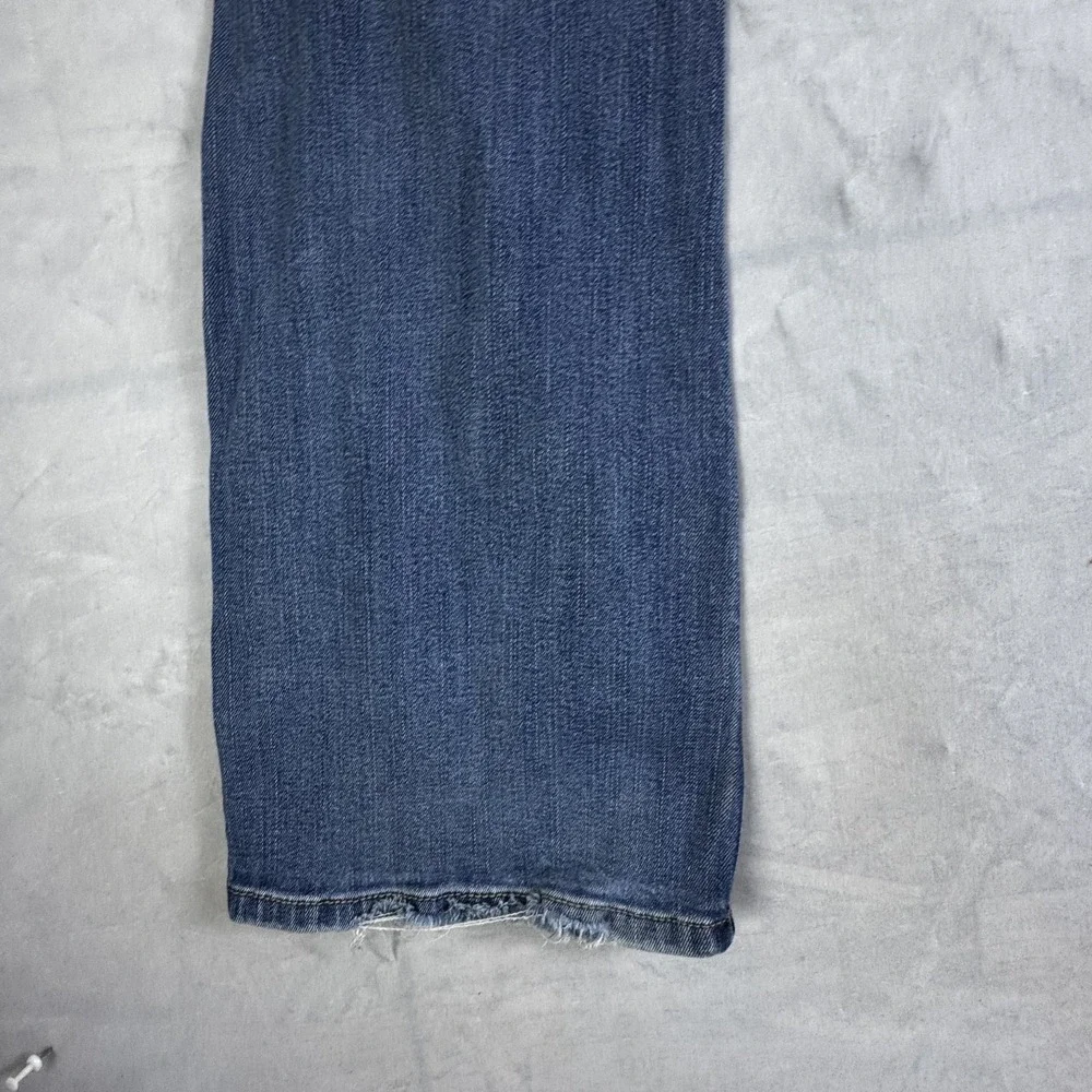 White House Black Market Womens Blanc Bootleg Jeans Blue Denim Embroidered 10R